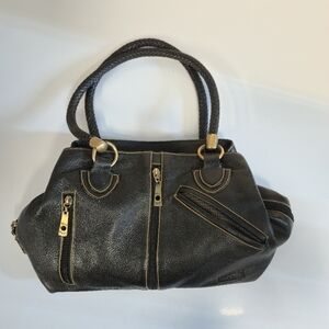 Wenz Black Leather Handbag